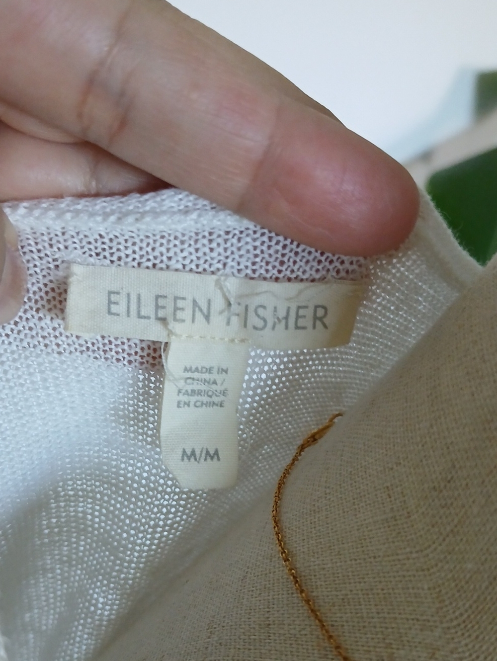 Eileen Fisher Lightweight 100% Organic White Linen Knit Tunic Sz M - Picture 2 of 8